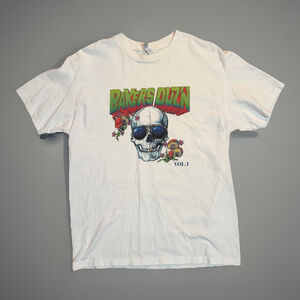 American Apparel White Large Graphic T-Shirt - Bakers Duzn